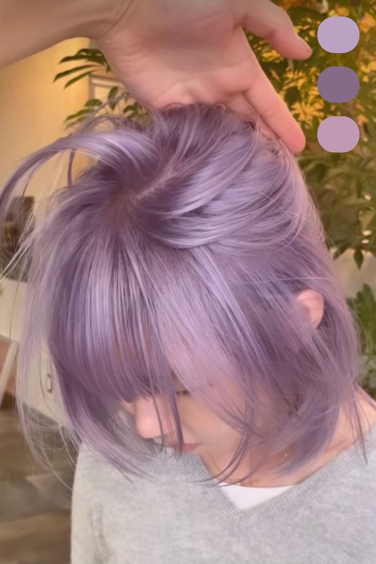 nhuom mau light lavender cho toc ngan nu