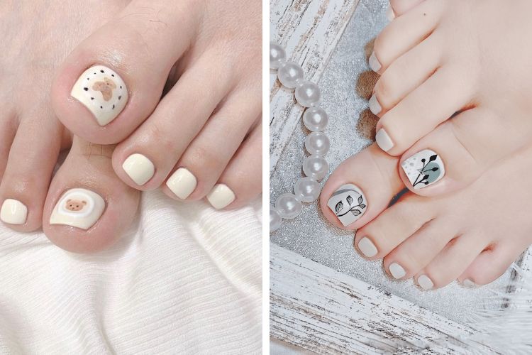 chon mau nail chan theo tone da