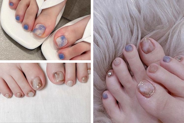 mau nail chan ombre loang mau sanh dieu
