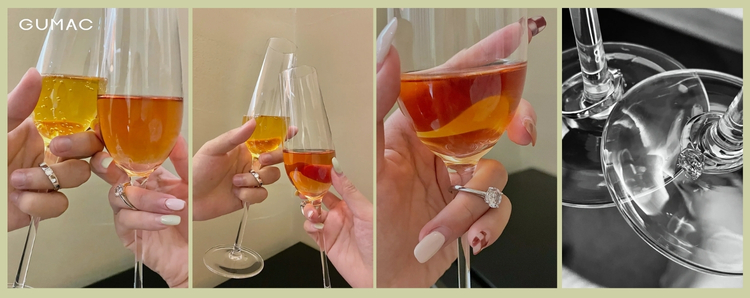 cach chup anh nhan cuoi voi ly champagne