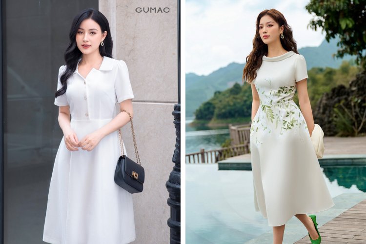 Gợi ý mẫu đầm tôn dáng cho nàng đi chùa