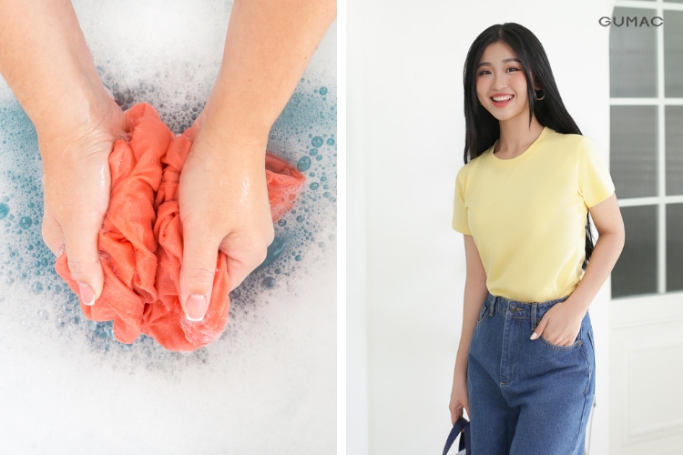 Khi giặt hạn chế vò mạnh tay