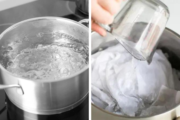áo thun co lại với nước sôi