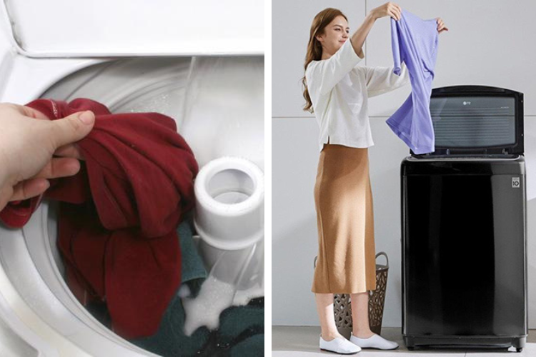 áo thun co lại với máy giặt lồng đứng
