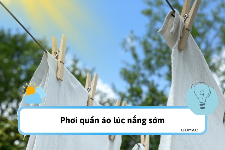 phoi quan ao luc nang som
