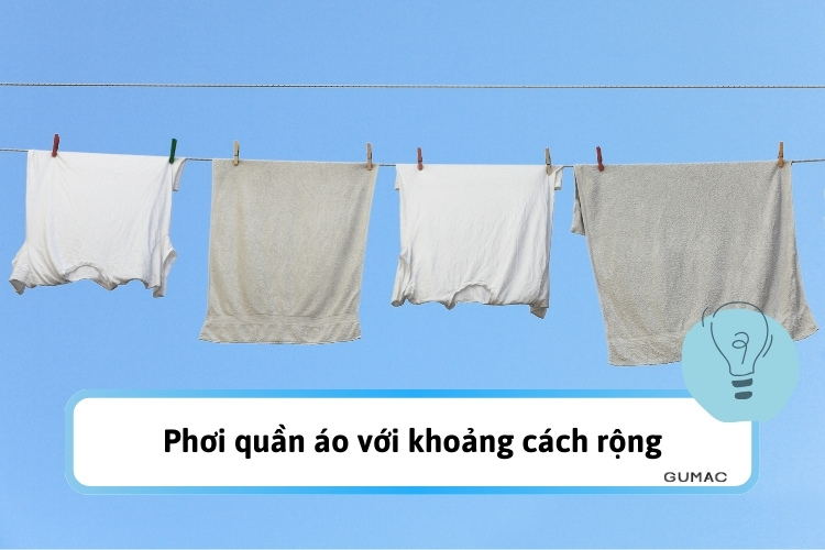 phoi quan ao voi khoang cach rong