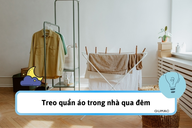 treo quan ao trong nha qua dem