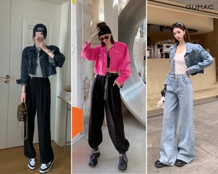 mix đồ với áo khoác jean lửng