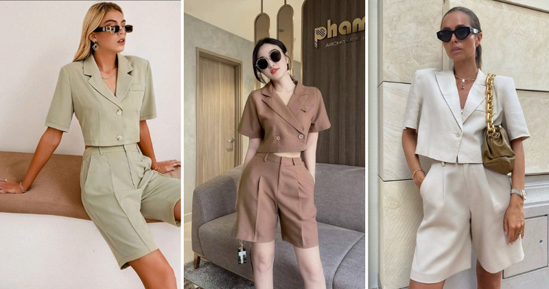 Mix áo vest nữ ngắn và quần short mang đến vẻ ngoài trẻ trung, cá tính và giúp bạn khoe khéo đôi chân thon gọn.