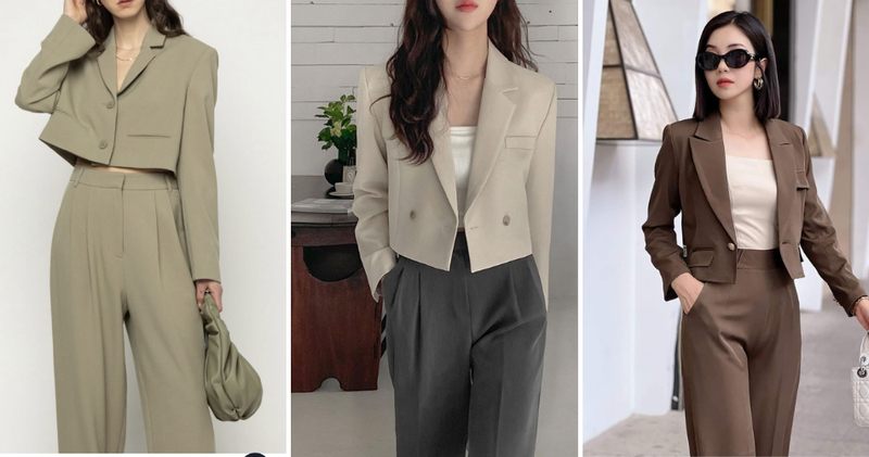 Set áo vest ngắn mix quần tây ống rộng mang đậm phong cách tổng tài, vô cùng quyền lực và thanh lịch.