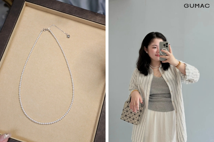 mix phu kien trang suc voi outfit so mi ca tinh
