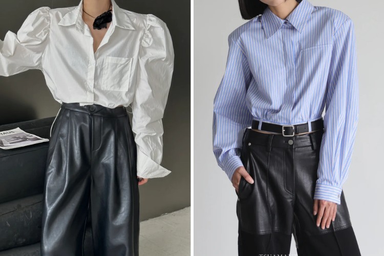 ao-so-mi-croptop-tay-ngan-phoi-voi-quan-gi