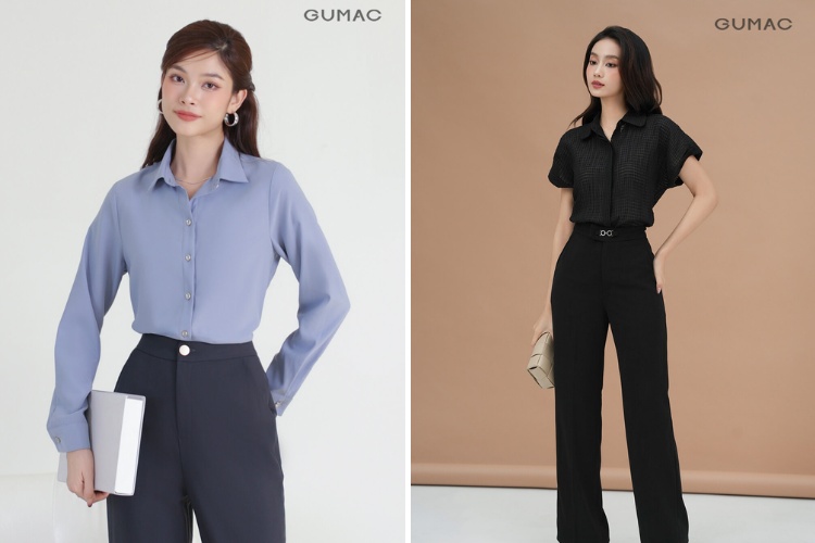 Phối quần tây áo sơ mi nữ cho cô nàng chiều cao khiêm tốn