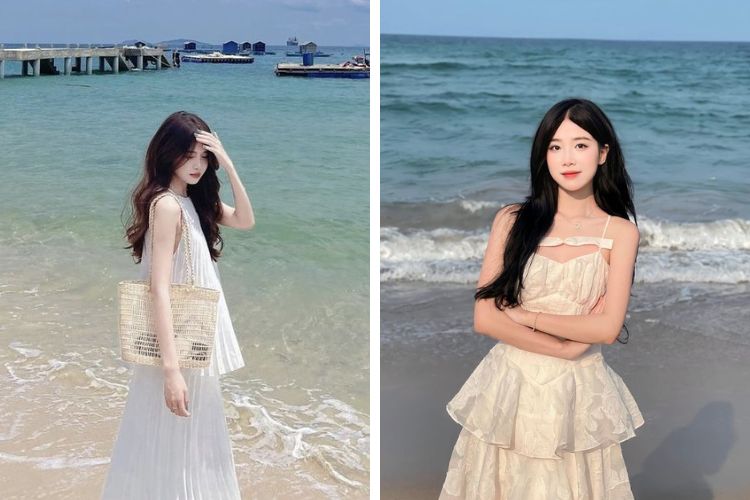 Cách tạo dáng chụp ảnh đẹp cùng váy maxi biển