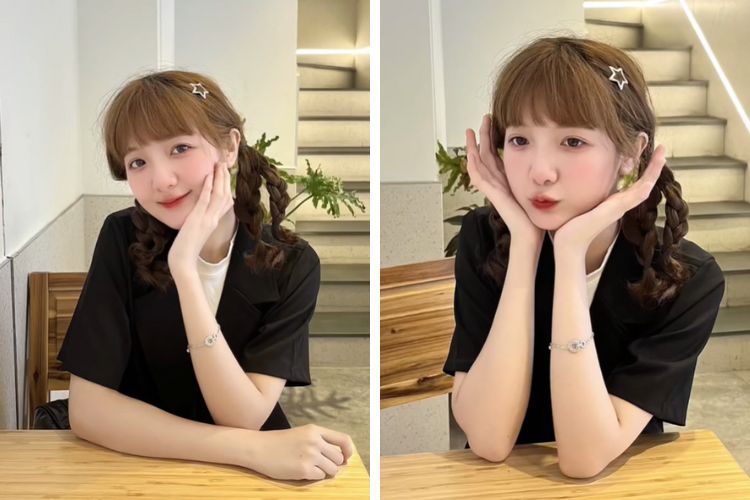 Tạo dáng với tư thế ngồi chống cằm