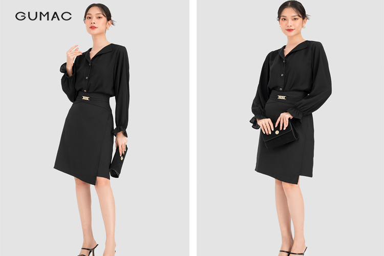 Cách phối đồ cho người dáng quả táo cùng váy chữ A
