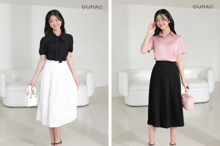 Du lịch nước ngoài mùa hè với chân váy dập ly cho nàng