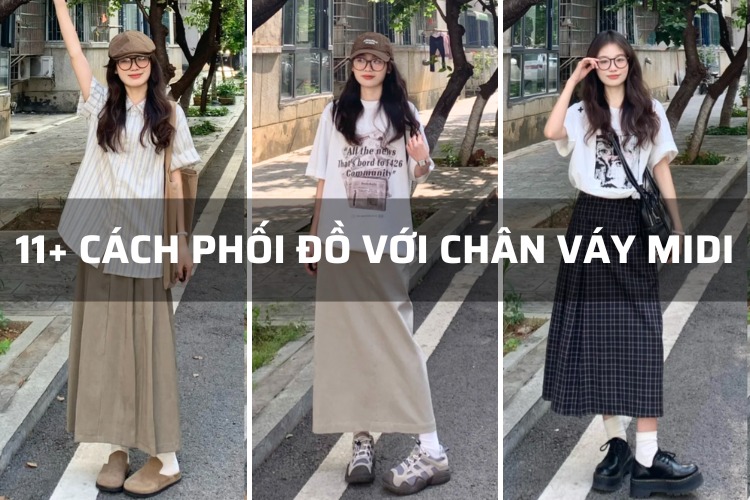 cach phoi do voi chan vay midi