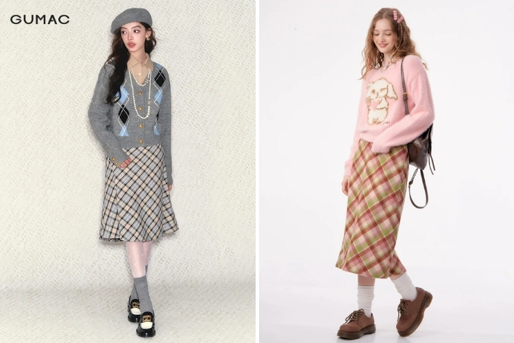 Họa tiết chân váy vintage