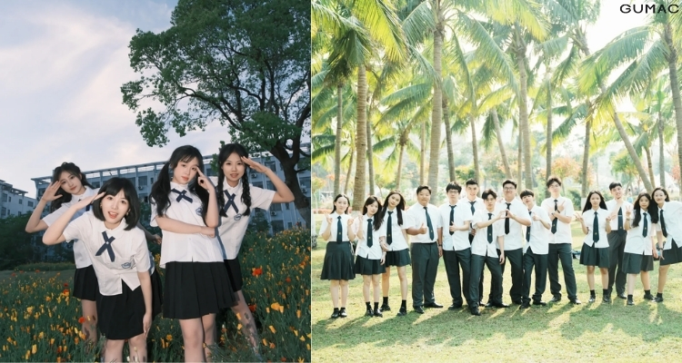 concept chup anh tap the tren bai co