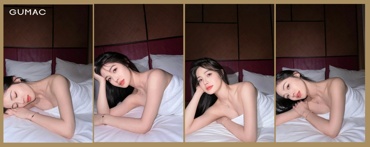 cach chup anh nam tren giuong voi khan tam goi cam