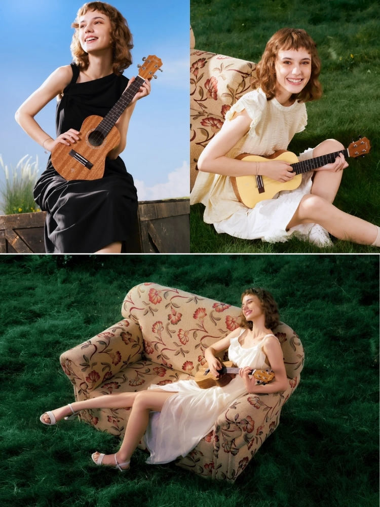chup anh voi dan ukulele