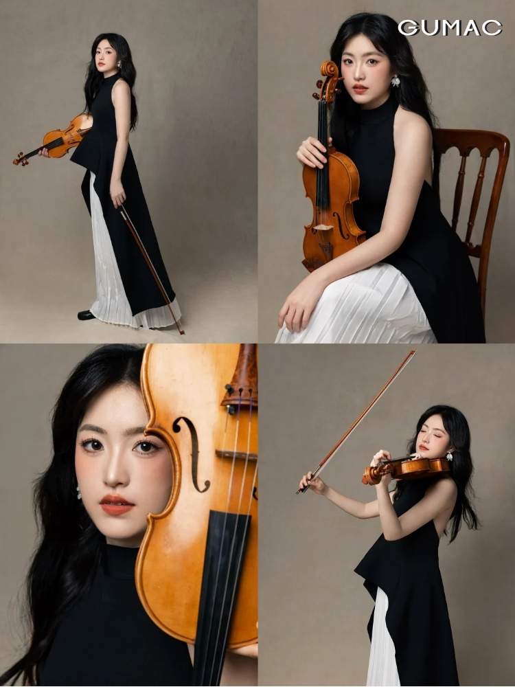 tao dang chup anh voi violin