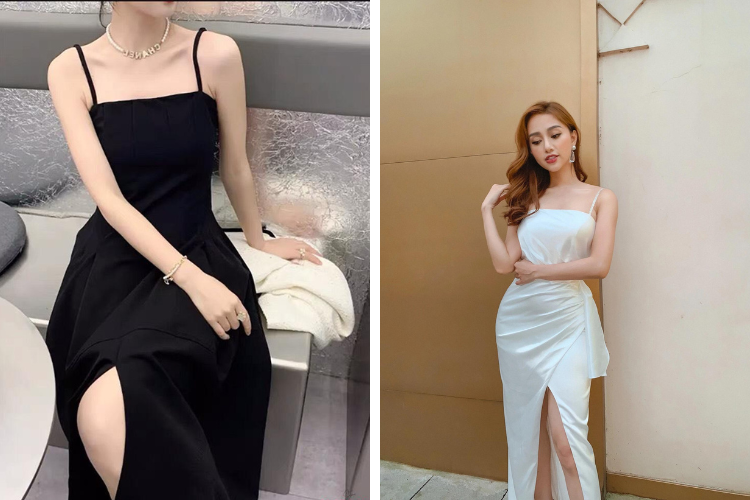váy 2 dây xẻ tà dự tiệc váy 2 dây xẻ tà dự tiệc