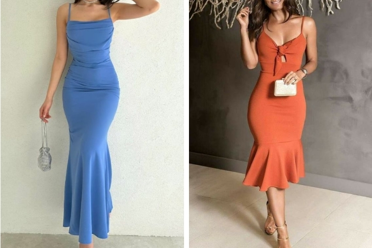 Váy đầm body 2 dây dáng đuôi cá
