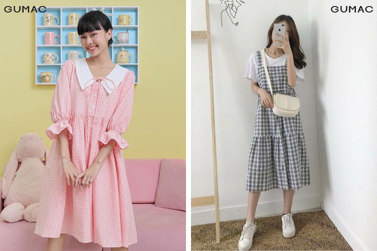 Gợi ý đầm caro đi chơi 1/6