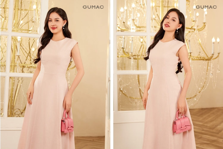Đầm dáng dài trung niên không tay