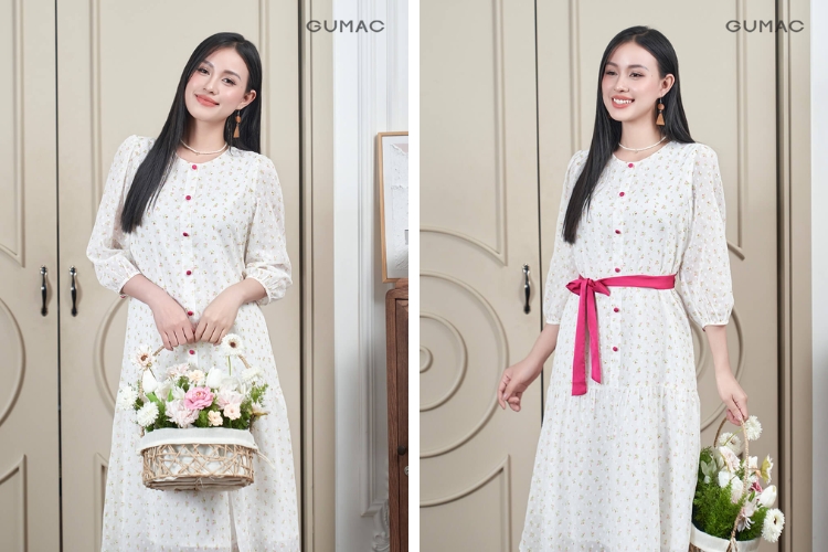 Đầm suông dài trung niên độc đáo