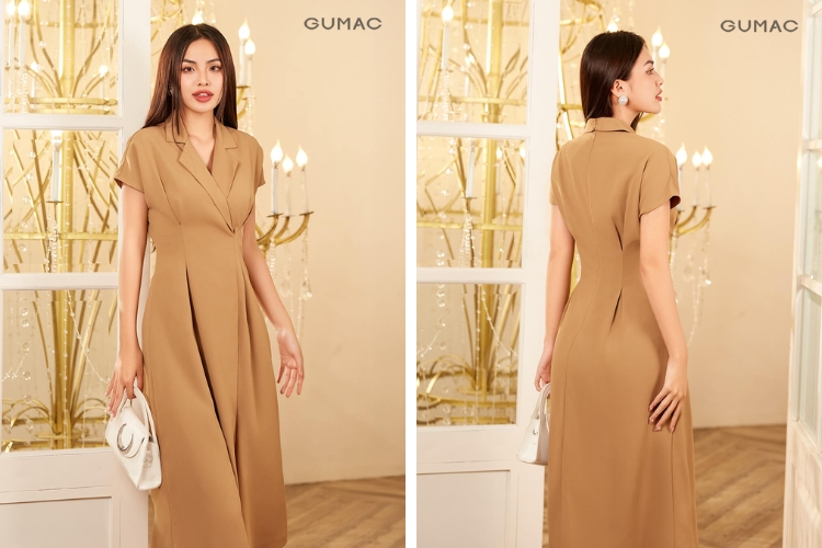 Đầm form suông bâu cổ danton