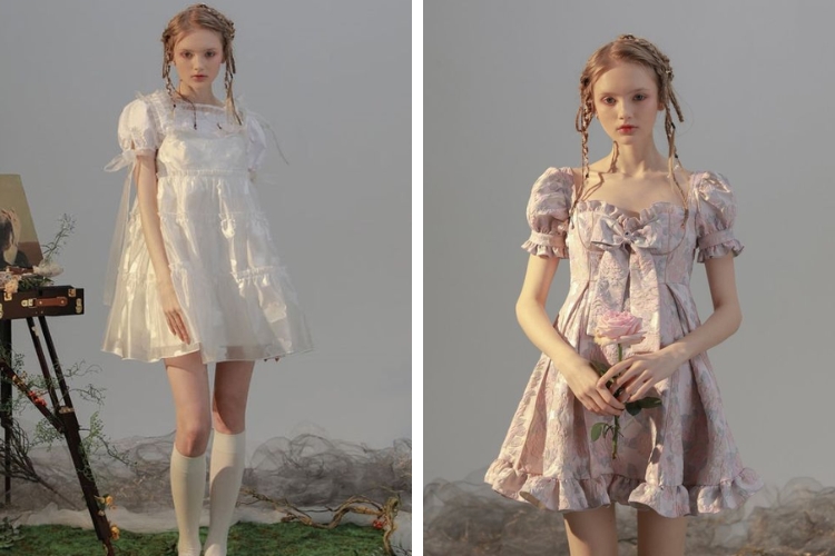 Babydoll váy form rộng dễ thương xinh xắn
