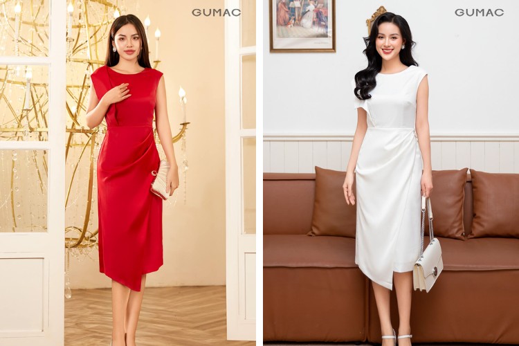 Đi tân gia với đầm kiểu xếp nếp cho nàng