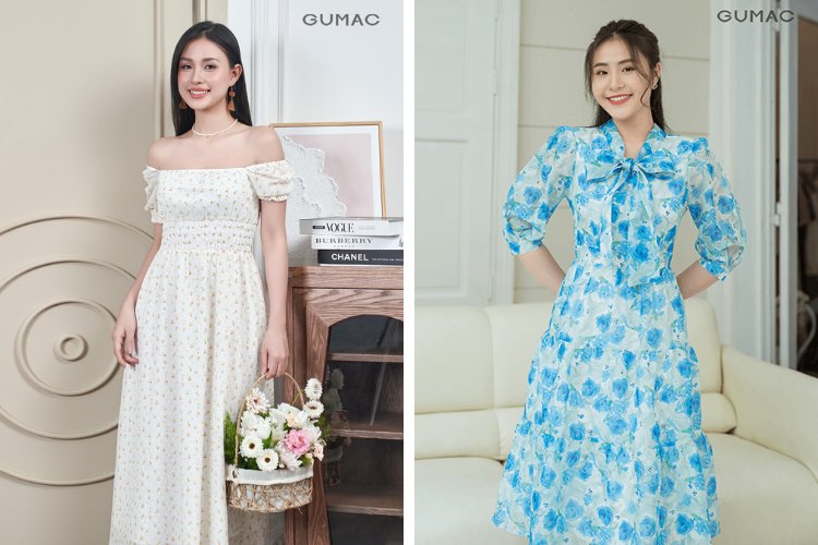 Cách phối với đầm maxi tay phồng du lịch miền núi