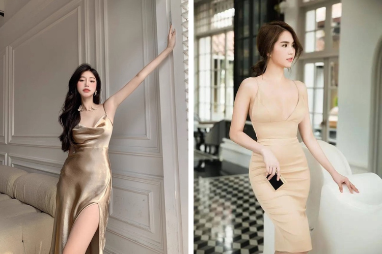 đầm phi bóng 2 dây