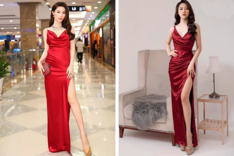 đầm phi bóng xẻ tà