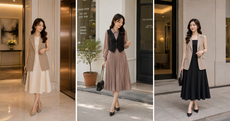 Lưu ý để phối đầm với gile không bị luộm thuộm.