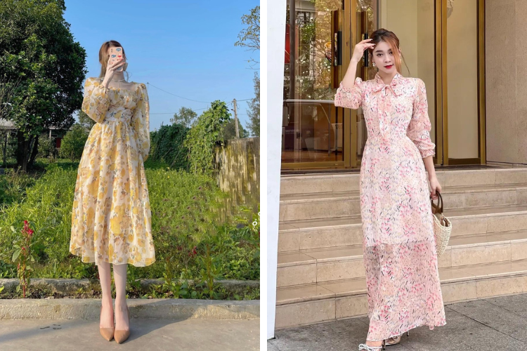đầm voan maxi dáng dài đầm voan maxi dáng dài