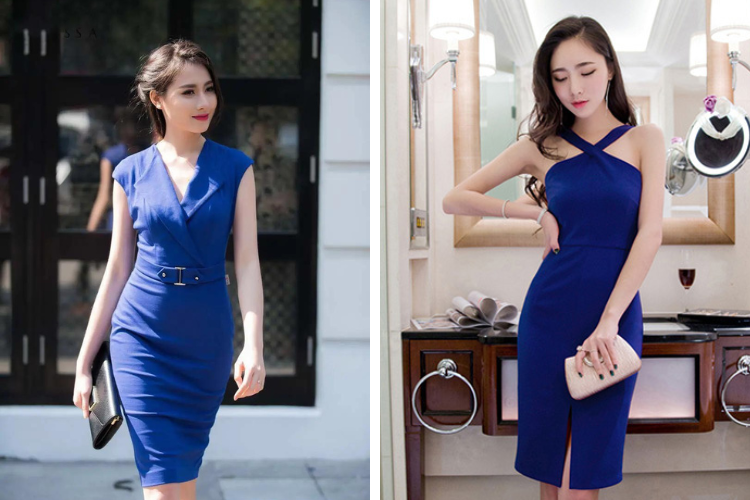 đầm body xanh dương đầm body xanh dương