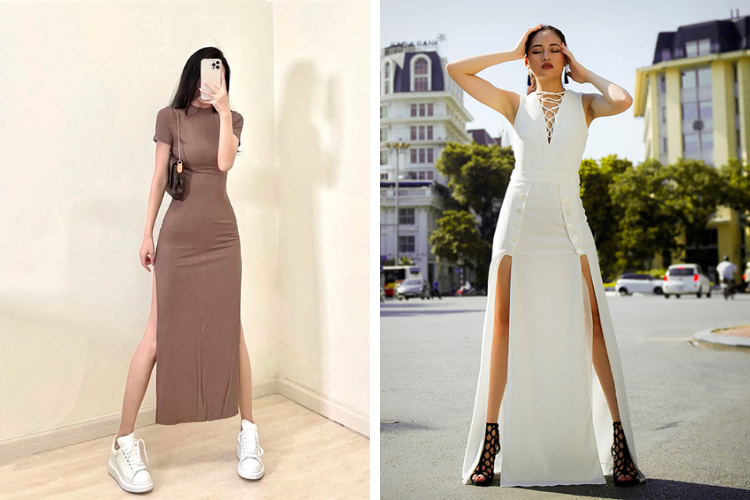 đầm xẻ tà 2 bên