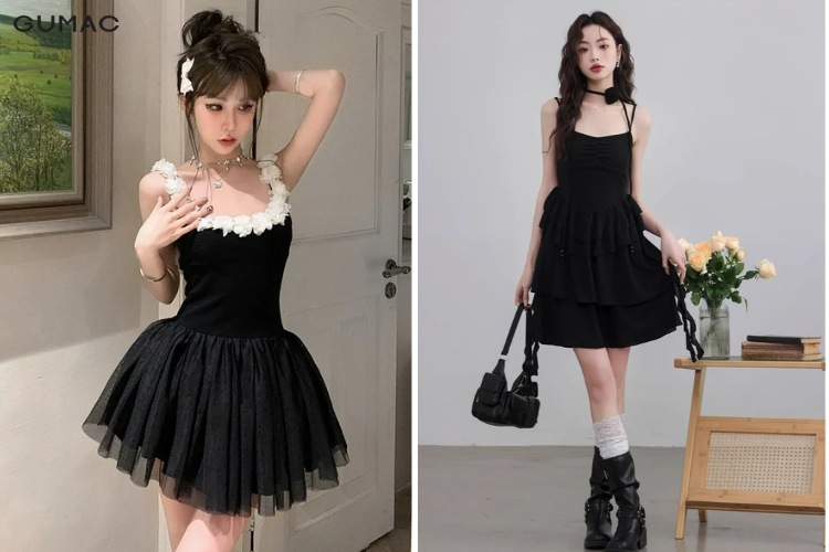 vay cong chua mau den quyen ru