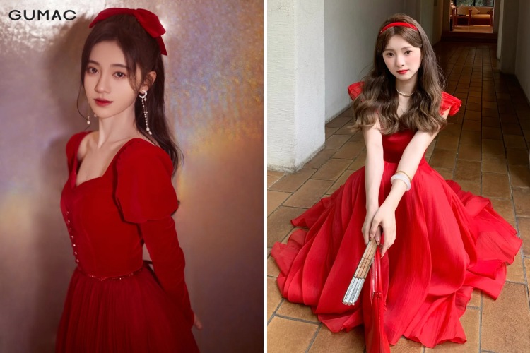 dam xoe cong chua mau do