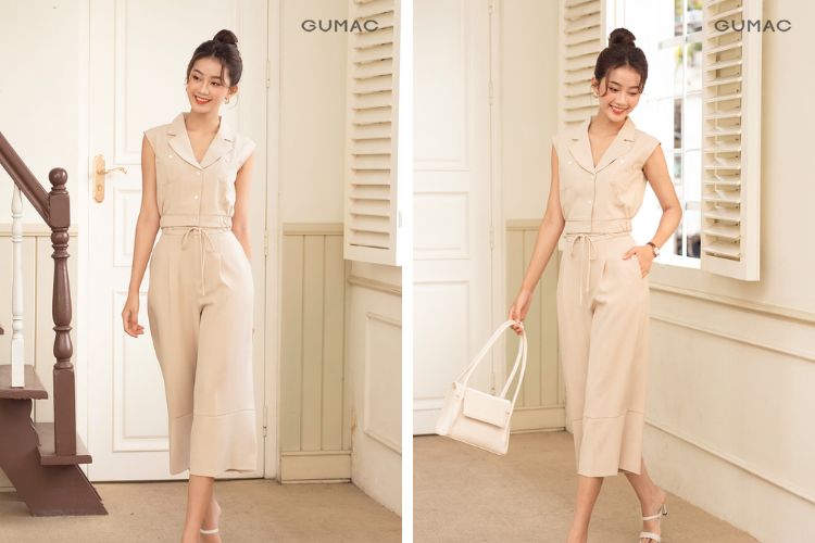 Quần tây ống rộng nữ lửng&nbsp;