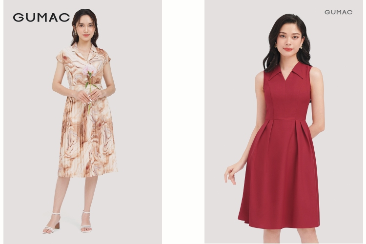 Mẫu váy đầm xếp ly cao cấp dịu dàng