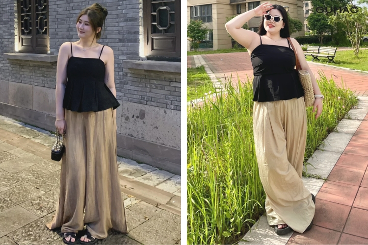 mix ao hai day voi quan ong rong thoi trang cho co nang qua kho