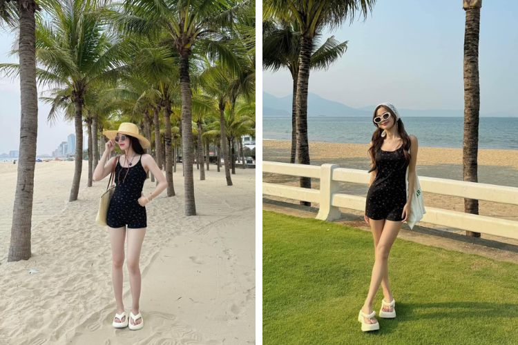 Jumpsuit họa tiết độc lạ đi Vũng Tàu