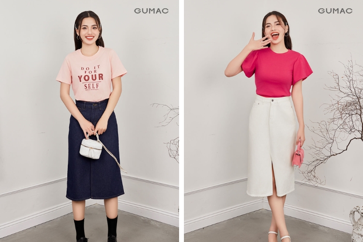 Chân váy jean đi du lịch Cần Thơ