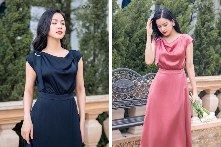 Đầm cổ đổ đi biển Cát Bà cực gợi cảm